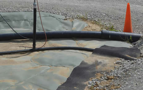 recently abandoned perimeter extraction well in south quarry